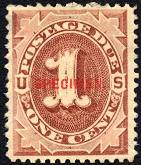 Collectible Collection: 1c Postage Due specimen overprint single, 1884. Creator: Unknown