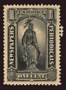 1c Statue of Freedom Newspapers and Periodicals single, 1885. Creator: Unknown 1c Statue of Freedom Newspapers and Periodicals single, 1885. Creator: Unknown
