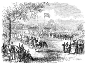 Military Band Prints: The 1st Lancashire Mounted Rifles and the Artillery Brigade marching past