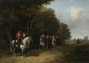 Life Guard Prints: 1st Squadron of the Life Guard Hussar Regiment on maneuvers, 1838