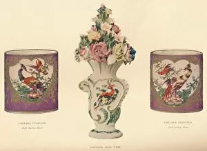 Chelsea Porcelain Gallery: 2 Chelsea Inkstands and a Longton Hall Vase, c1755