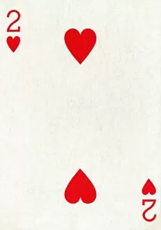 Deck Of Cards Collection: 2 of Hearts from a deck of Goodall & Son Ltd. playing cards, c1940
