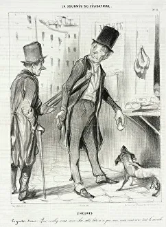 Stealing Prints: 2 heures - Le gouter d'Azor, 1839. Creator: Honore Daumier