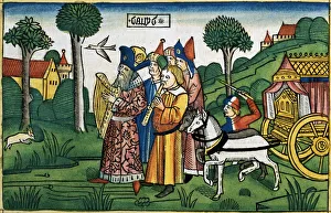 German School Prints: 2 Samuel 6: 1-5: David brings the Ark to Jerusalem