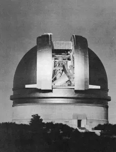 Telescope Prints: 200 inch Hale telescope at Palomar Observatory, California, at night, c1948
