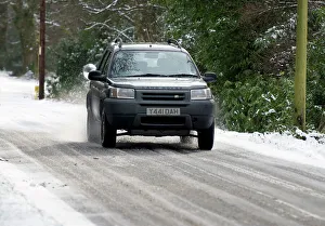 Safety Prints: 2001 Land Rover Freelander driving on icy road