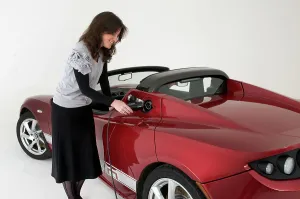 Alternative Prints: 2010 Tesla Roadster electric car being re charged