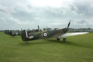 2011 Goodwood Revival Meeting, row of Spitfire Aircraft