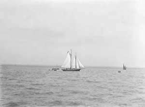 The 21-ton schooner Diablesse leaving Cowes for America, 1922