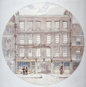 22 and 23 Farringdon Street, City of London, c1855