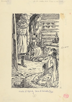 Desperation Prints: 22.- She stared at him in horror for a short moment, 1953. Creator: Andrej Kovacik