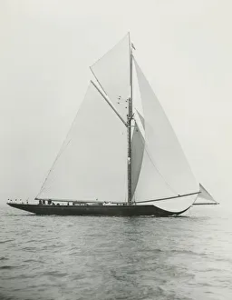 First Class Prints: The 221 ton gaff-rigged cutter Britannia sailing under spinnaker