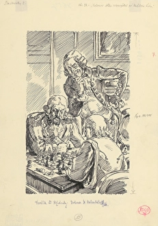 Board Game Prints: 23.- Kolosov thought long and hard about each move, 1953. Creator: Andrej Kovacik
