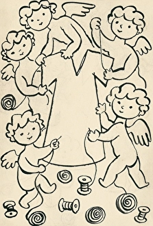 Cotton Reel Prints: 23. A story about a dog and a cat, around 1928. Creator: Josef Capek