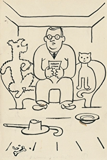 Illustrator Prints: 24. A story about a dog and a cat, around 1928. Creator: Josef Capek