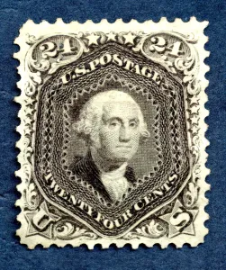 Presidential Collection: 24c Washington re-issue single, 1875. Creator: National Bank Note Company