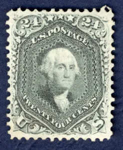 Postage Prints: 24c Washington single, 1862. Creator: National Bank Note Company