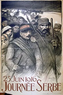 25 June 1916 - Serbia Day, French World War I poster, 1916. Artist: Theophile Alexandre Steinlen