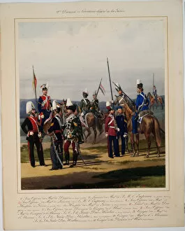 Dragoon Guards Gallery: The 2nd Guard Cavalry Division, 1867. Artist: Piratsky, Karl Karlovich (1813-1889)