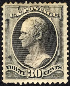 Hamilton Alexander Prints: 30c Alexander Hamilton single, October 14, 1874. Creator: Unknown