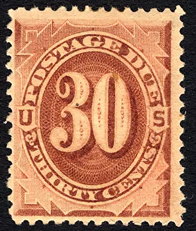 Postage Prints: 30c Postage Due single, 1879. Creator: Unknown