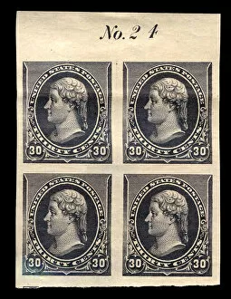 Presidential Collection: 30c Thomas Jefferson proof plate block of four, February 22, 1890