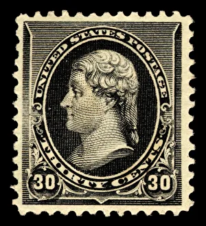 Presidential Collection: 30c Thomas Jefferson single, 1890. Creator: American Bank Note Company