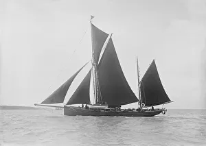 The Solent Prints: The 35 ton ketch Brown Mouse under sail, 1912. Creator: Kirk & Sons of Cowes