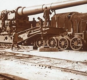 Champagne Ardenne Collection: 370 railway gun named Louise, Mailly, northern France, c1914-c1918