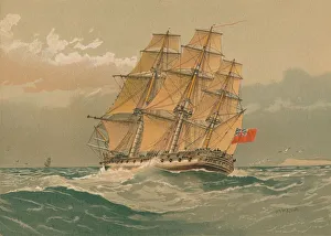 A 38-Gun Frigate, about 1770, late 19th-early 20th century. Creator: William Frederick Mitchell