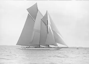 Reaching Prints: The 380 ton A Class schooner Margherita reaching, 1913. Creator: Kirk & Sons of Cowes