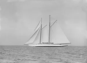 The 380 ton A Class schooner Margherita sailing close-hauled, 1913