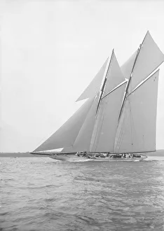 The 380 ton A Class schooner Margherita sailing close-hauled, 1913