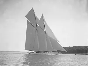 The 380 ton A Class schooner Margherita sailing close-hauled, 1913