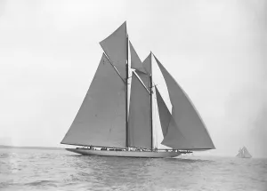 The 380 ton A Class schooner Margherita sailing under spinnaker, 1913. Creator