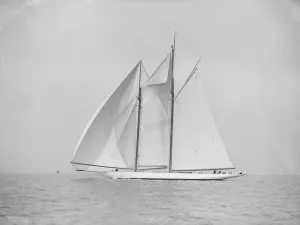 The 380 ton A Class schooner Margherita sailing under spinnaker, 1913. Creator