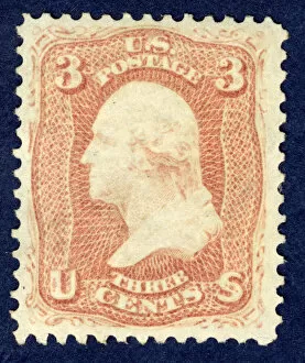 Presidential Collection: 3c Washington single, 1861. Creator: National Bank Note Company