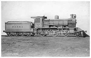 Tuck Prints: 4-4-0 tender engine, steam locomotive built by Kerr