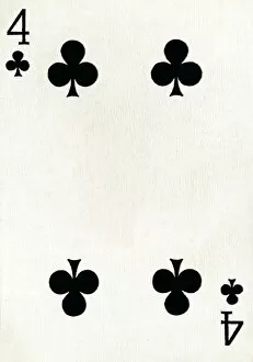 Deck Of Cards Collection: 4 of Clubs from a deck of Goodall & Son Ltd. playing cards, c1940