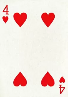 4 of Hearts from a deck of Goodall & Son Ltd. playing cards, c1940