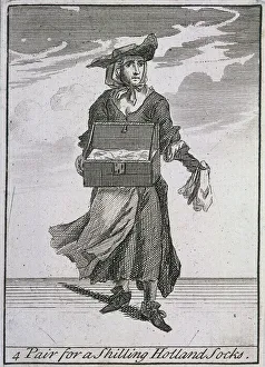 4 Pair for a Shilling Holland Socks, Cries of London, (c1688?)
