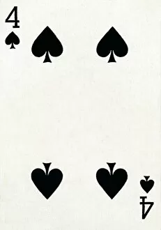 4 of Spades from a deck of Goodall & Son Ltd. playing cards, c1940