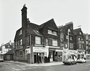 Chimneys Prints: 412-416 Streatham High Road, Lambeth, London: by Barrow Road, 1981. Creator: Unknown