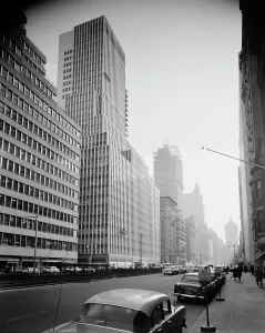 Parked Car Prints: 425 Park Ave, 1957. Creator: Gottscho-Schleisner, Inc