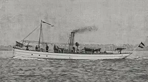 43-ton third-class gunboat "Ligera", which defeated the American torpedo boat "Cushing", Cuba, 1898. Creator: Unknown