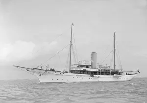 Steam Boat Prints: 489 ton steam yacht (possibly Juicel ?) under way, 1939. Creator: Kirk & Sons of Cowes