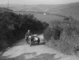Sidecar Prints: 497 cc Ariel and sidecar of R Newman at the MCC Lands End Trial