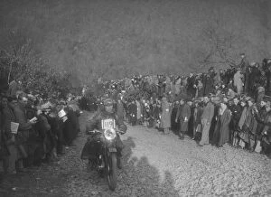 Barrett Collection: 499 cc Ariel of LA Barrett competing in the MCC Lands End Trial, Beggars Roost, Devon, 1936