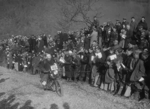 Exmoor Prints: 499 cc Vincent-HRD of W Clarke competing in the MCC Lands End Trial