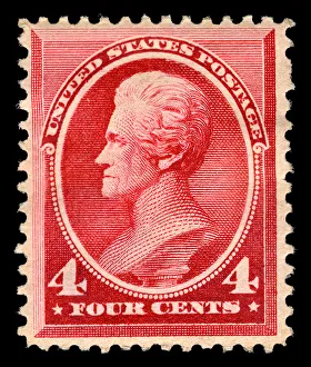 General Jackson Prints: 4c Andrew Jackson single, 1888. Creator: American Bank Note Company
